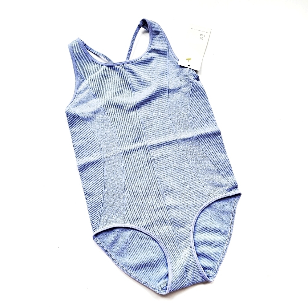 New 6x Periwinkle Light Blue Leotard Criss Cross Racerback NWT